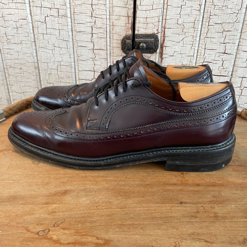 Vintage Dack's Canada Made Burgundy Wingtip Brogue Dress Shoes Mens 11.5 Leather - Picture 6 of 12